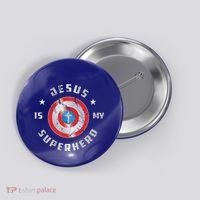 Jesus Is My Superhero Fun Christian Religious Button thumb 0