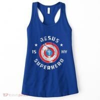 Jesus Is My Superhero Fun Christian Religious Women's Tank Top thumb 0