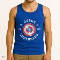 Jesus Is My Superhero Fun Christian Religious Tank Top thumb 3