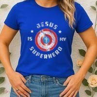 Jesus Is My Superhero Fun Christian Religious Women's T-Shirt thumb 2