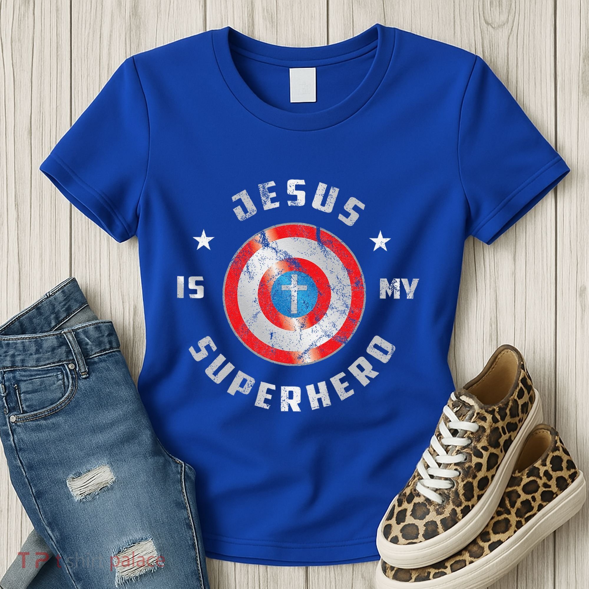 Jesus Is My Superhero Fun Christian Religious Women's T-Shirt