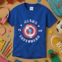 Jesus Is My Superhero Fun Christian Religious Kids T-Shirt thumb 3