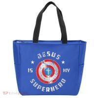 Jesus Is My Superhero Fun Christian Religious Tote Bag thumb 0