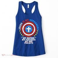 Jesus Is My Superhero Psalm 91 My Refuge My Fortress My God Women's Tank Top thumb 0