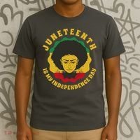 Juneteenth Is My Independence Day Black Female Pride T-Shirt thumb 3
