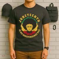 Juneteenth Is My Independence Day Black Female Pride T-Shirt thumb 6