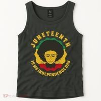 Juneteenth Is My Independence Day Black Female Pride Tank Top thumb 2