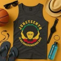 Juneteenth Is My Independence Day Black Female Pride Tank Top thumb 4