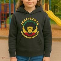 Juneteenth Is My Independence Day Black Female Pride Kids Hoodie thumb 3