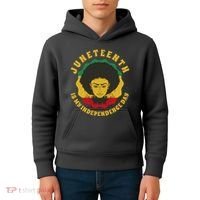 Juneteenth Is My Independence Day Black Female Pride Kids Hoodie thumb 4