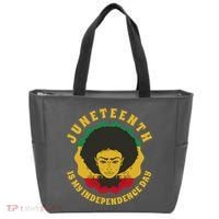 Juneteenth Is My Independence Day Black Female Pride Tote Bag thumb 0