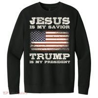 Jesus Is My Savior Trump Is My President V.I.T. Fleece Crew Sweatshirt thumb 0