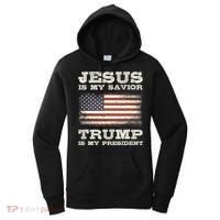 Jesus Is My Savior Trump Is My President Women's Hoodie thumb 0