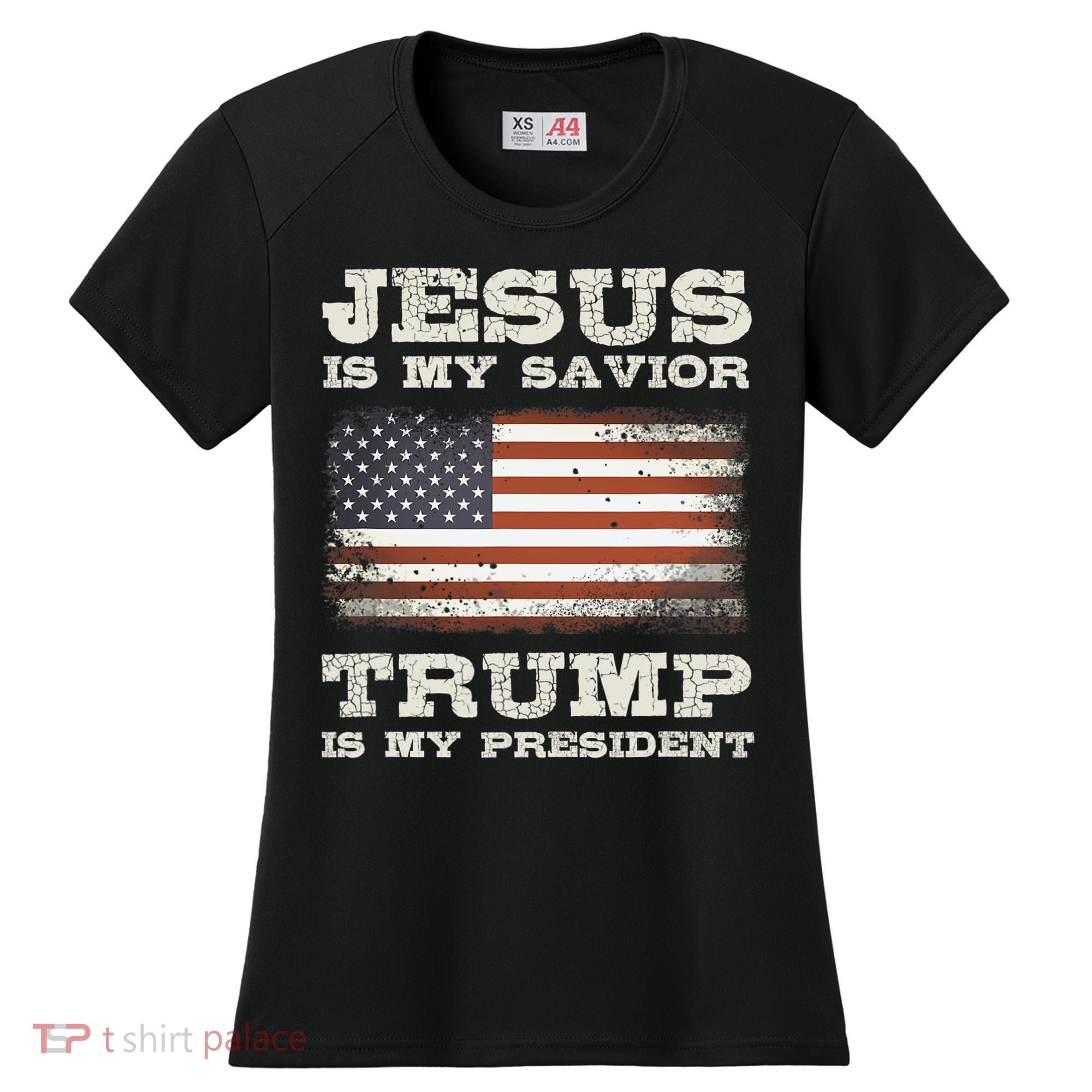 Jesus Is My Savior Trump Is My President Women's Cooling Performance Crew T-Shirt