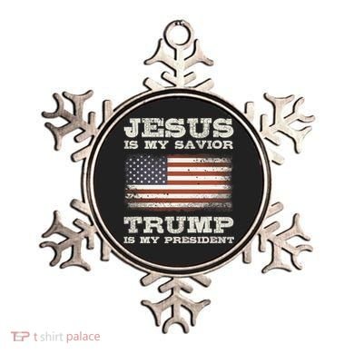 Jesus Is My Savior Trump Is My President Ornament