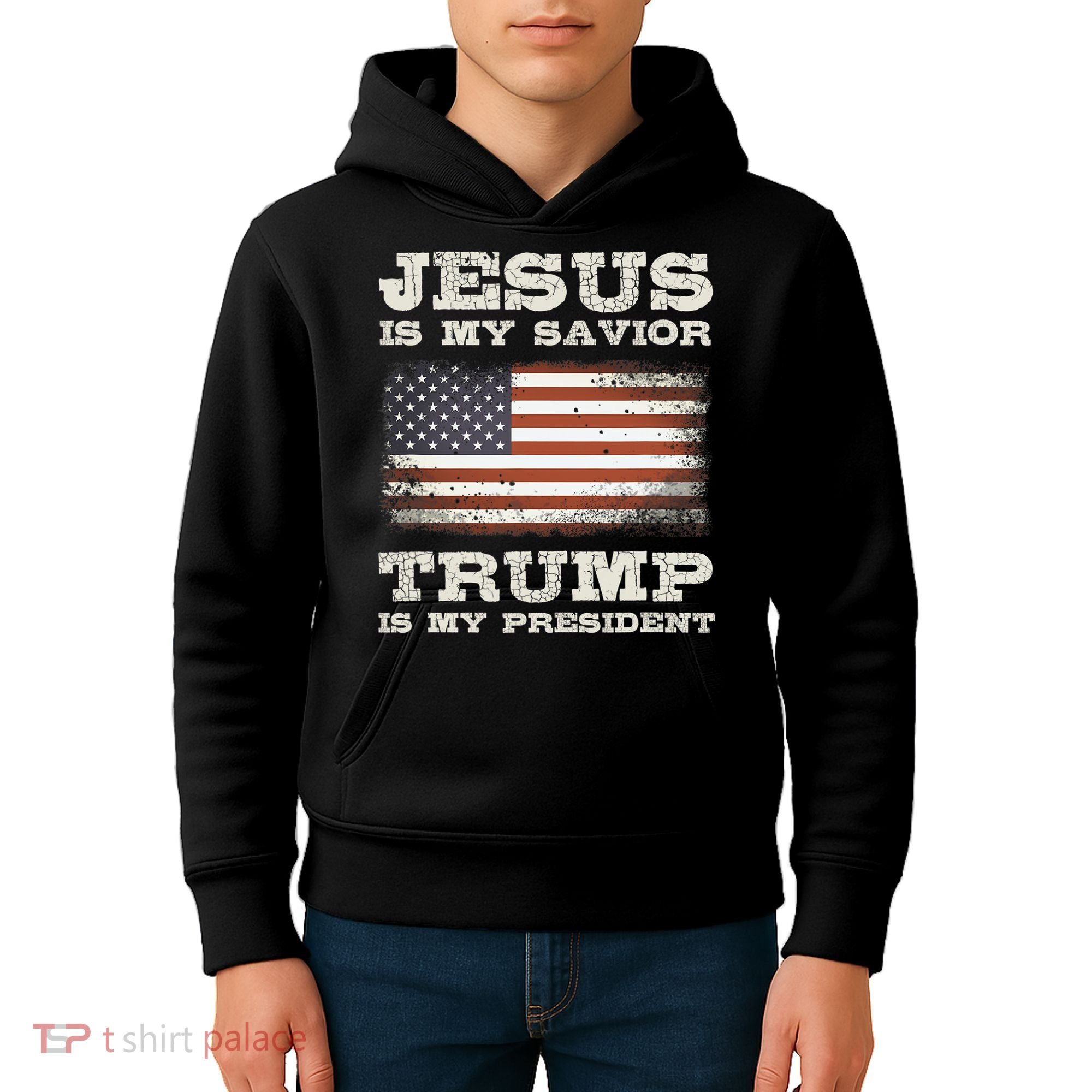 Jesus Is My Savior Trump Is My President Kids Hoodie