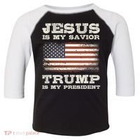Jesus Is My Savior Trump Is My President Toddler Fine Jersey T-Shirt thumb 0