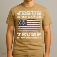 Jesus Is My Savior Trump Is My President T-Shirt thumb 3
