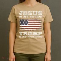 Jesus Is My Savior Trump Is My President T-Shirt thumb 4
