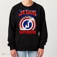 Jesus Is My Superhero Cute Powerful Christian Gift Women's Sweatshirt thumb 0