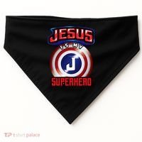 Jesus Is My Superhero Cute Powerful Christian Gift USA-Made Doggie Bandana thumb 0