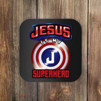 Jesus Is My Superhero Cute Powerful Christian Gift Coaster thumb 0