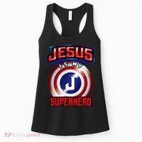 Jesus Is My Superhero Cute Powerful Christian Gift Women's Tank Top thumb 0