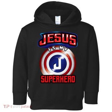 Jesus Is My Superhero Cute Powerful Christian Gift Toddler Hoodie