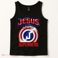 Jesus Is My Superhero Cute Powerful Christian Gift Tank Top thumb 2