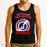Jesus Is My Superhero Cute Powerful Christian Gift Tank Top thumb 3