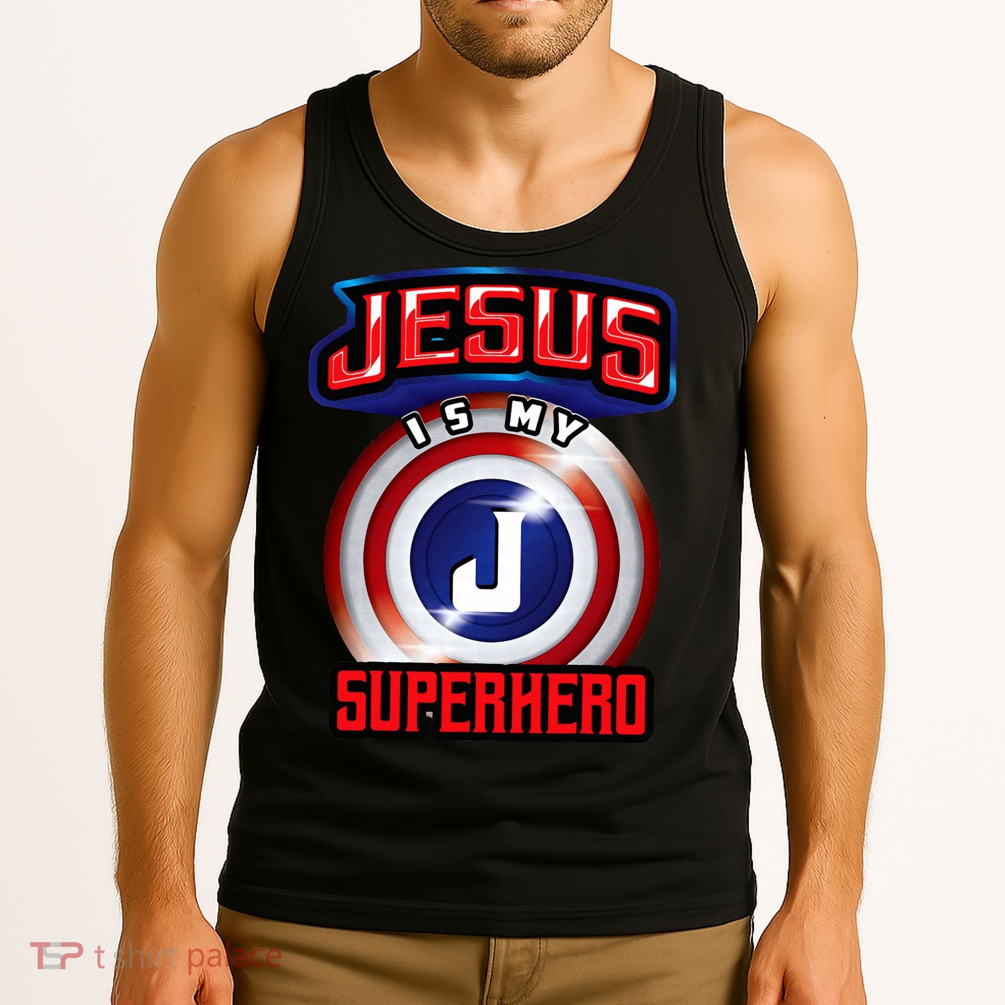 Jesus Is My Superhero Cute Powerful Christian Gift Tank Top