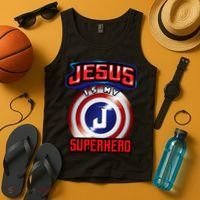 Jesus Is My Superhero Cute Powerful Christian Gift Tank Top thumb 4