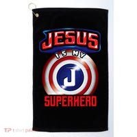 Jesus Is My Superhero Cute Powerful Christian Gift Golf Towel thumb 0