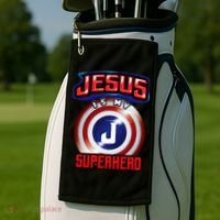 Jesus Is My Superhero Cute Powerful Christian Gift Golf Towel thumb 2