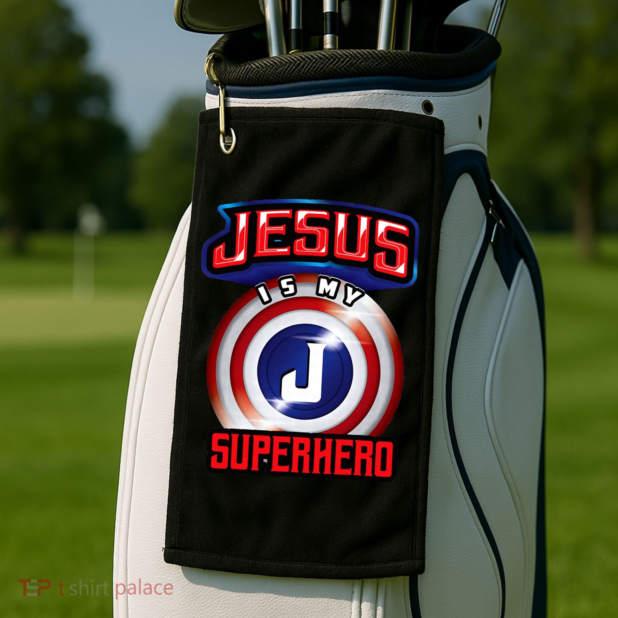 Jesus Is My Superhero Cute Powerful Christian Gift Golf Towel
