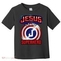 Jesus Is My Superhero Cute Powerful Christian Gift Toddler T-Shirt thumb 0
