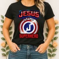 Jesus Is My Superhero Cute Powerful Christian Gift Women's T-Shirt thumb 2