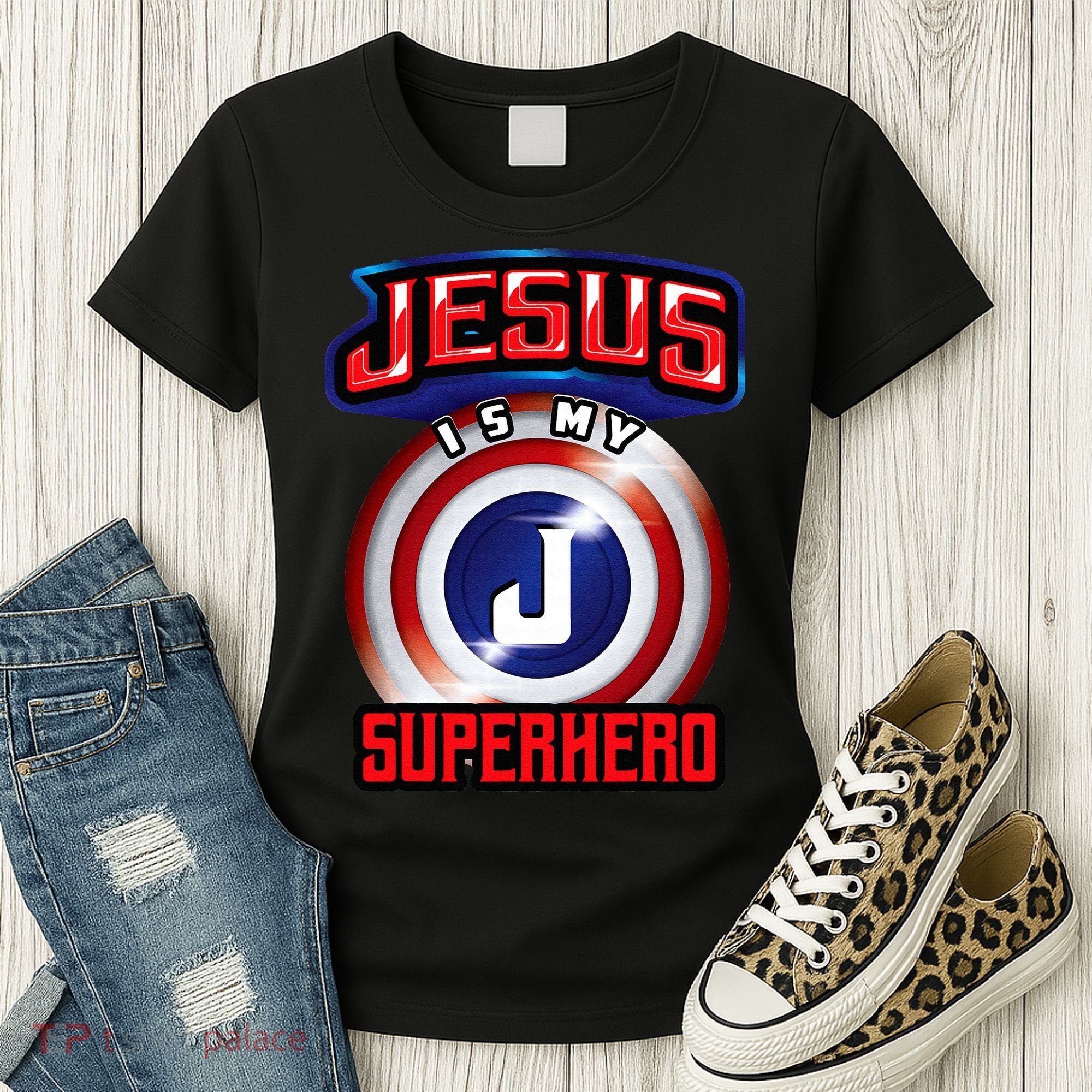 Jesus Is My Superhero Cute Powerful Christian Gift Women's T-Shirt