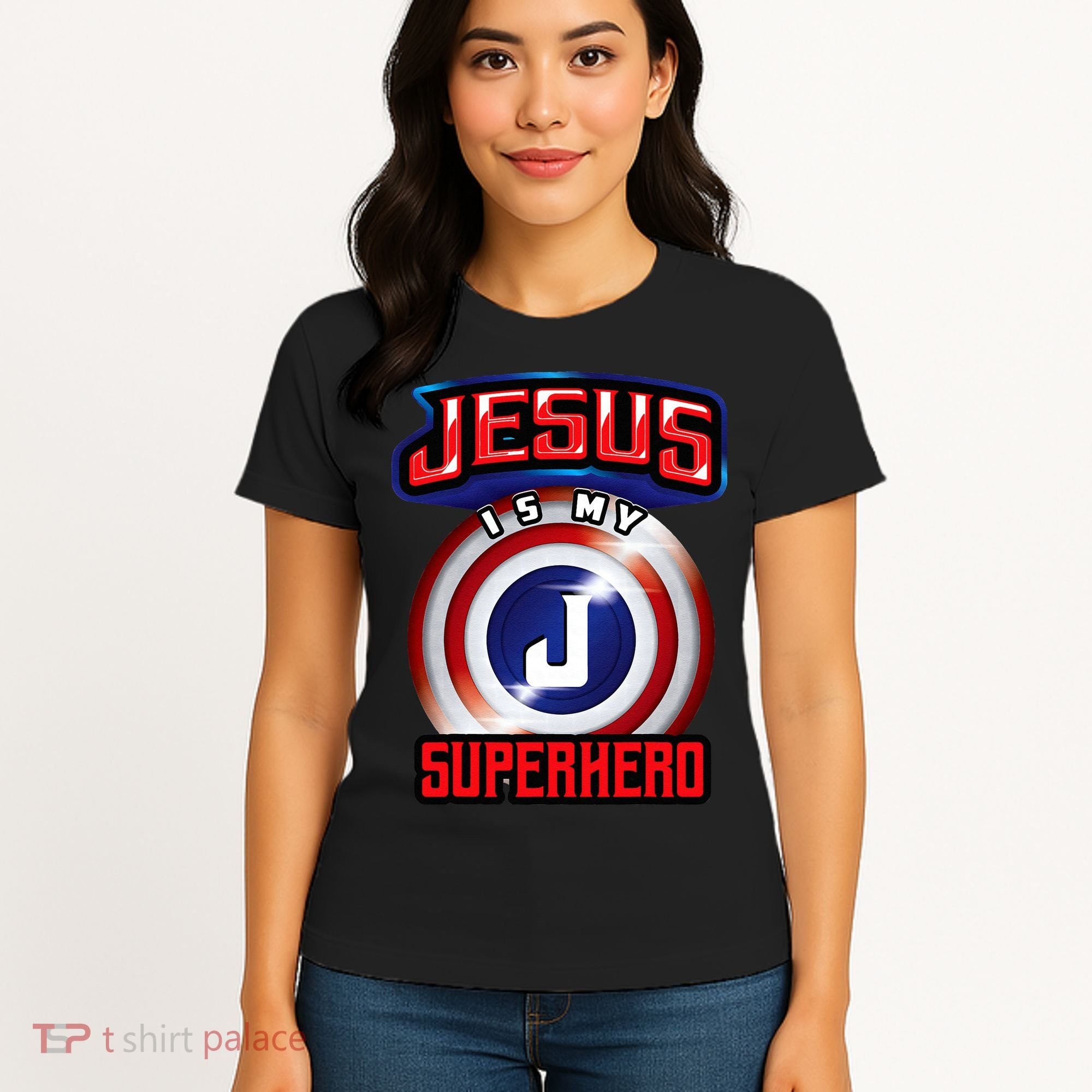 Jesus Is My Superhero Cute Powerful Christian Gift Women's T-Shirt