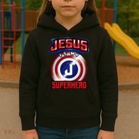 Jesus Is My Superhero Cute Powerful Christian Gift Kids Hoodie thumb 3