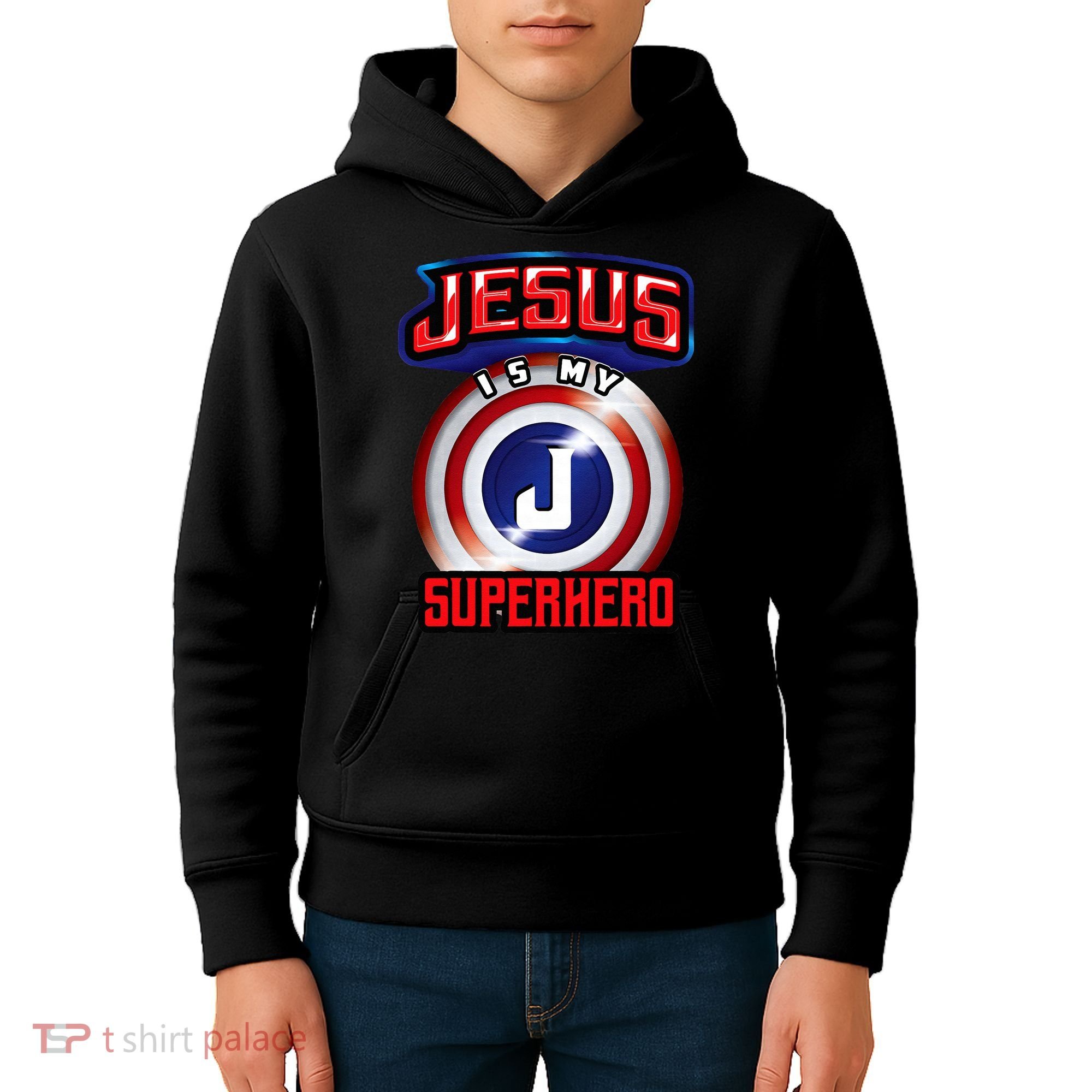 Jesus Is My Superhero Cute Powerful Christian Gift Kids Hoodie