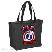 Jesus Is My Superhero Cute Powerful Christian Gift Tote Bag thumb 2