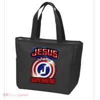 Jesus Is My Superhero Cute Powerful Christian Gift Tote Bag thumb 3