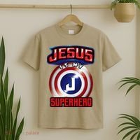 Jesus Is My Superhero Cute Powerful Christian Gift T-Shirt thumb 2