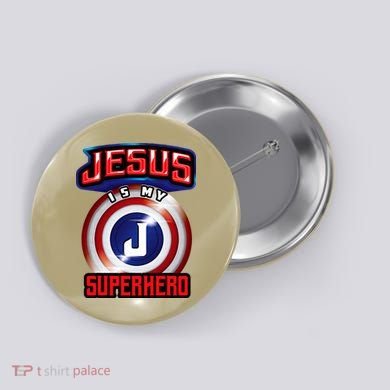 Jesus Is My Superhero Cute Powerful Christian Gift Button