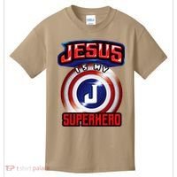 Jesus Is My Superhero Cute Powerful Christian Gift Kids T-Shirt thumb 0