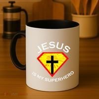 Jesus Is My Superhero Cute Powerful Christian Gift SUPER Coffee Mug thumb 4