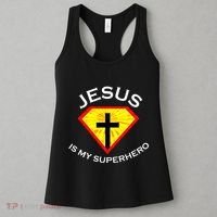 Jesus Is My Superhero Cute Powerful Christian Gift SUPER Women's Tank Top thumb 3