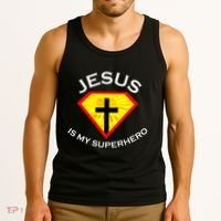 Jesus Is My Superhero Cute Powerful Christian Gift SUPER Tank Top thumb 3