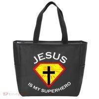 Jesus Is My Superhero Cute Powerful Christian Gift SUPER Tote Bag thumb 0
